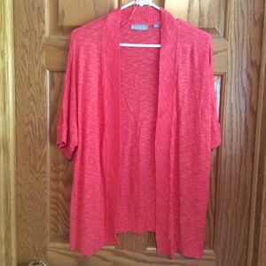 Evolution by Cyrus Short Sleeve Open-Front Cardigan Size Large